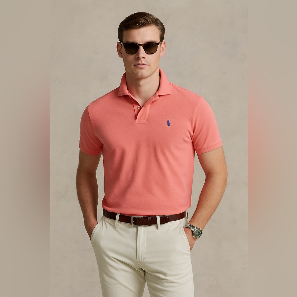 Ralph Lauren Soft Cotton Polo Shirt in Coral